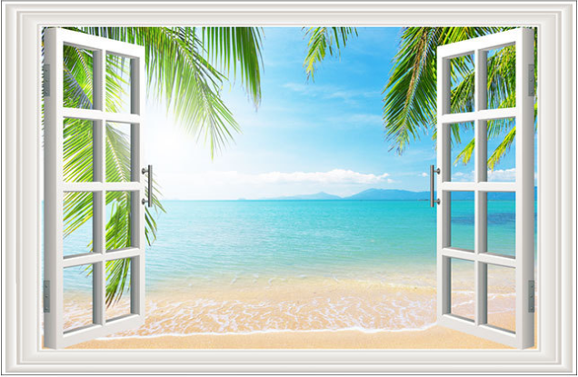 

the scenery outside the window home self-adhesive background wall stickers