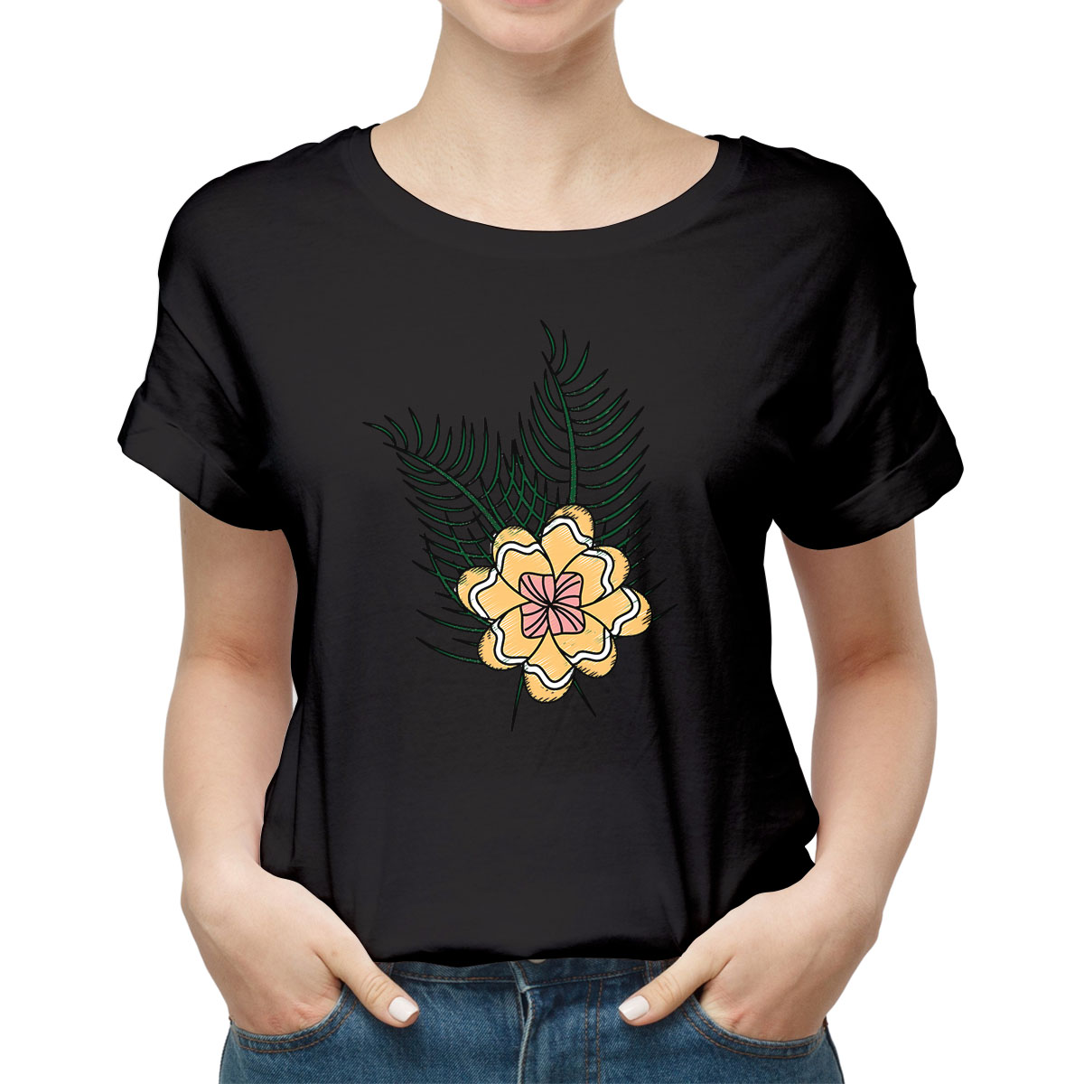 

flower new modern t-shirt for women