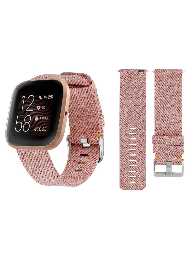 

fabric replacement band for fitbit versa 2/1/lite/se 165-230mm pink