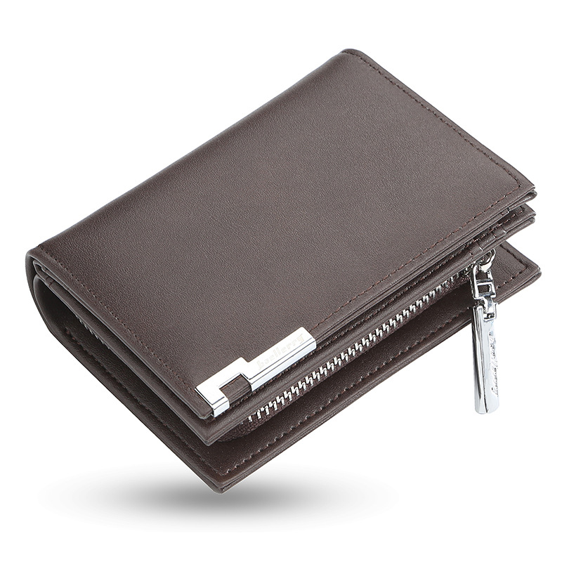 

high quality promotion men's short wallet fashion leisure organ card bag large capacity zipper wallet